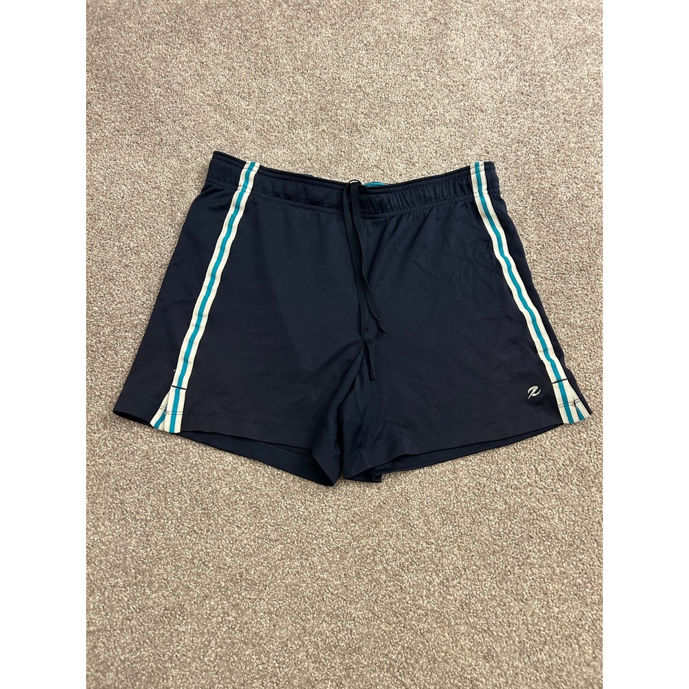 Energy Zone Performance Shorts Mens Medium Navy Blue Excellent Side Stripe Mesh